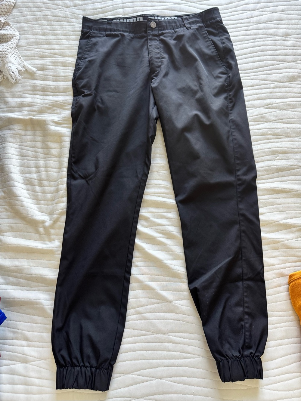 Puma Black Men's golf Jogger Pants with Elastic Cuffs